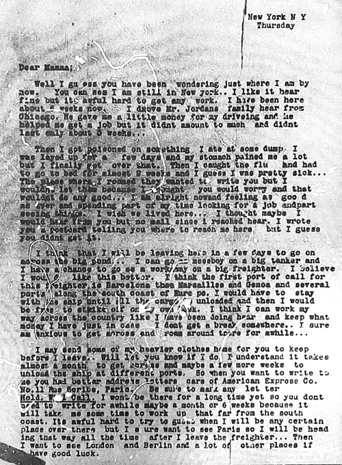 Typed letter to Ruby Ogletree purportedly from Artemus