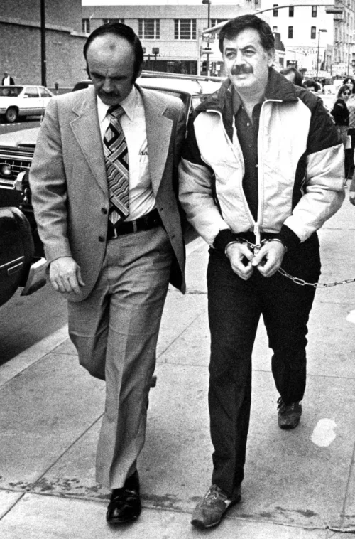 Jimmy Chagra being led to the courthouse