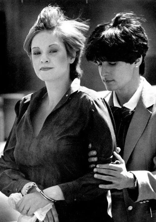 Liz Chagra after her arrest, April 1982