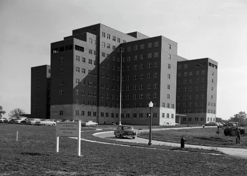 Newly constructed Veterans Administration Hospital, October 1953