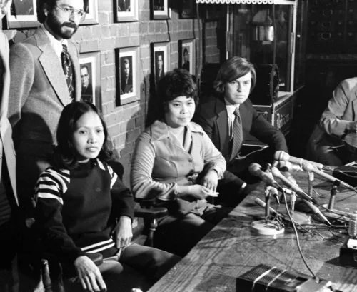 Press conference after announcement of retrial, December 1977