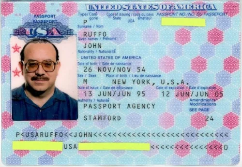 John Ruffo's passport, released to the public after his disappearance